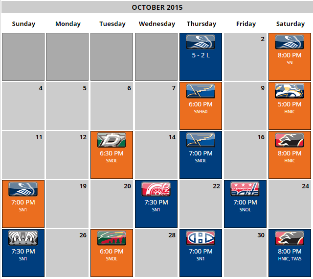 Oilers Schedule 