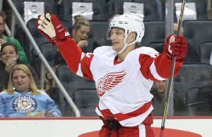 Teemu Pulkkinen of the Detroit Red Wings