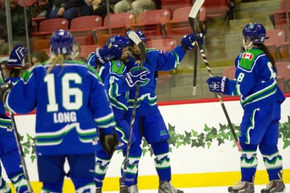 Connecticut Whale players are doing good on and off the ice. (Credit : NWHL)