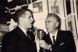 Ed Fitkin, shown here interviewing former Leaf Carl Brewer