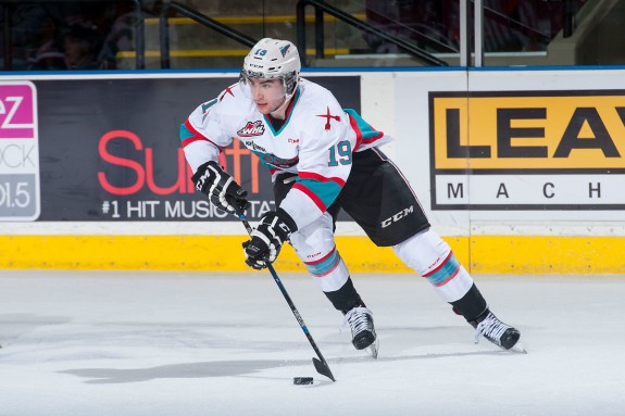 Dillon Dube of the Kelowna Rockets