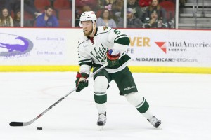 Christian Folin skating with the Iowa Wild. Courtesy of the Iowa Wild