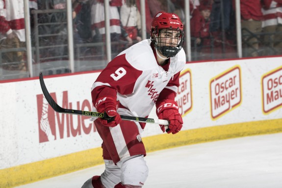 Luke Kunin of the Wisconsin Badgers