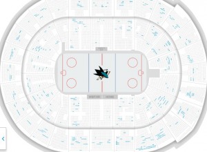 Available seats in blue for the Sharks Game 6, as of 10am two days before the game.