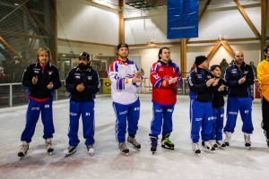 Ryan Bahl (number 10) hopes to bring the first organized hockey game to Antarctica (Antarctic Hockey)