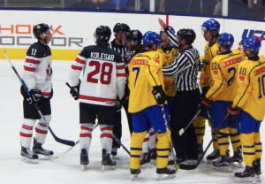 Jacob Moverare #7 Team Sweden at the National Junior Evaluation Camp in Plymouth, Michigan, Aug. 5, 2016 (Photo by Leah Dyck)