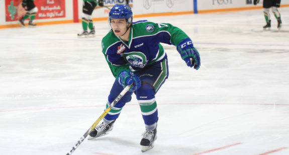 Tyler Steenbergen of the Swift Current Broncos