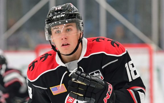 Jack Drury of the Waterloo Black Hawks