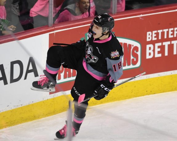 Riley Stotts of the Calgary Hitmen