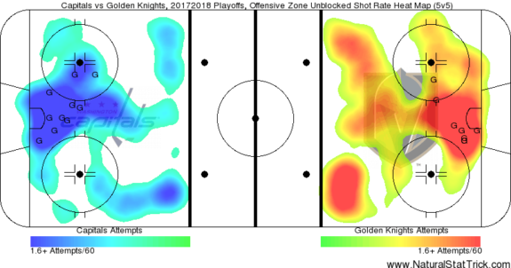 Capitals Golden Knights shot chart