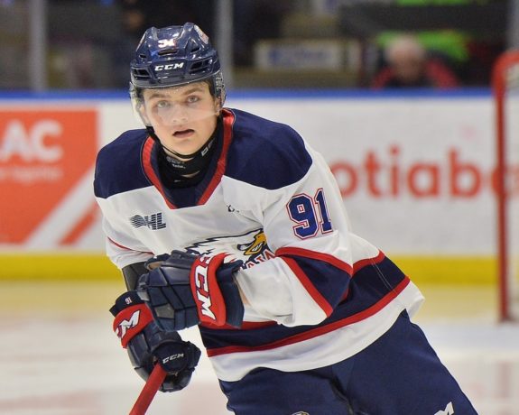 Potential Detroit Red Wings draft target Cole Perfetti.