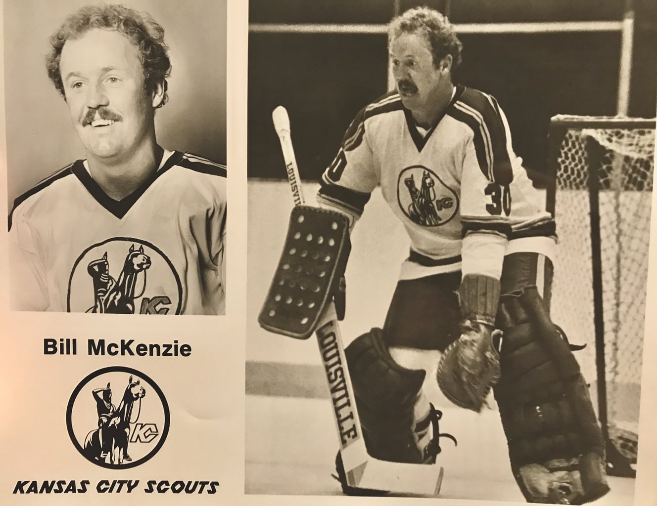 Bill McKenzie 30 Kansas City Scouts Hockey Jersey
