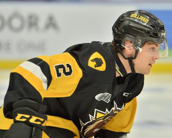 Michael Renwick of the Hamilton Bulldogs. Photo by Terry Wilson / OHL Images.