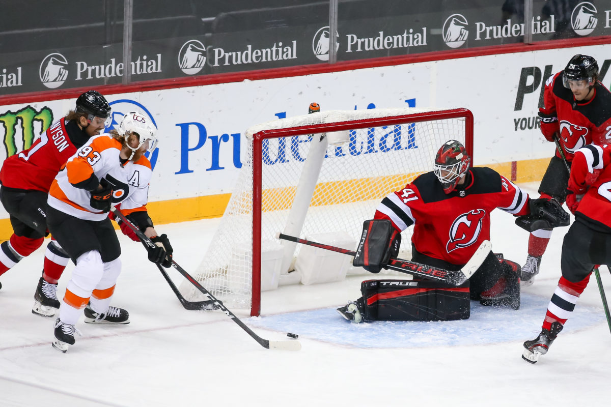 Jakub Voracek Flyers Scott Wedgewood Devils