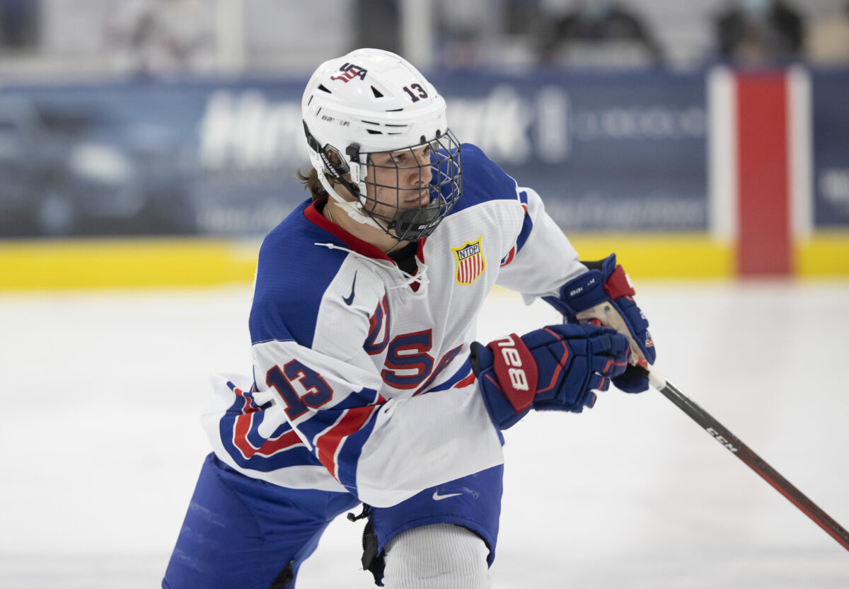 Tyler Boucher USA Hockey NTDP-Senators' Tyler Boucher Injured in 67's Debut