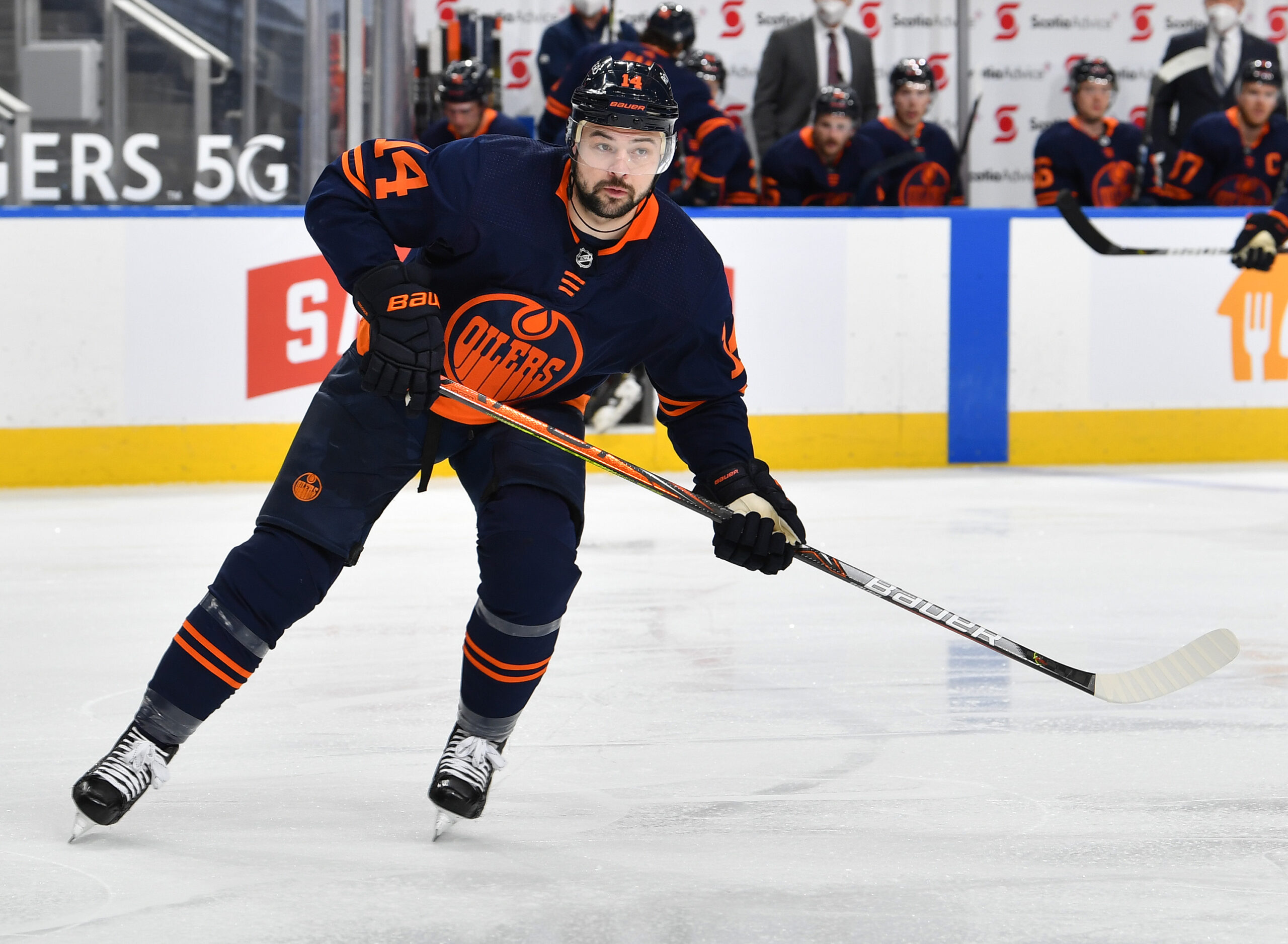 Edmonton Oilers Devin Shore 14 Home 2022 Stanley Cup Champions Breakaway  Men Jersey - Orange - Bluefink