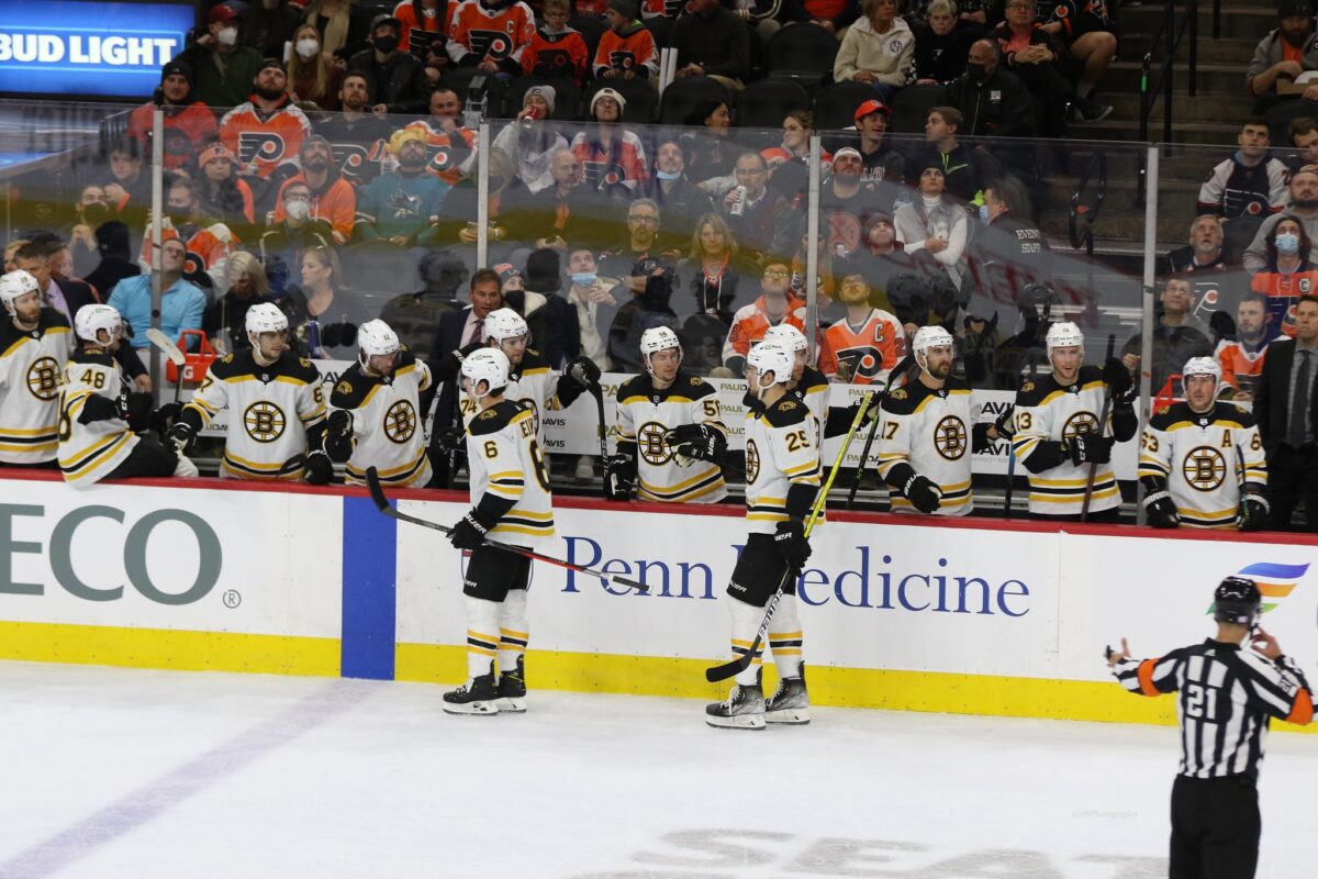 Boston Bruins Bench Celebrates