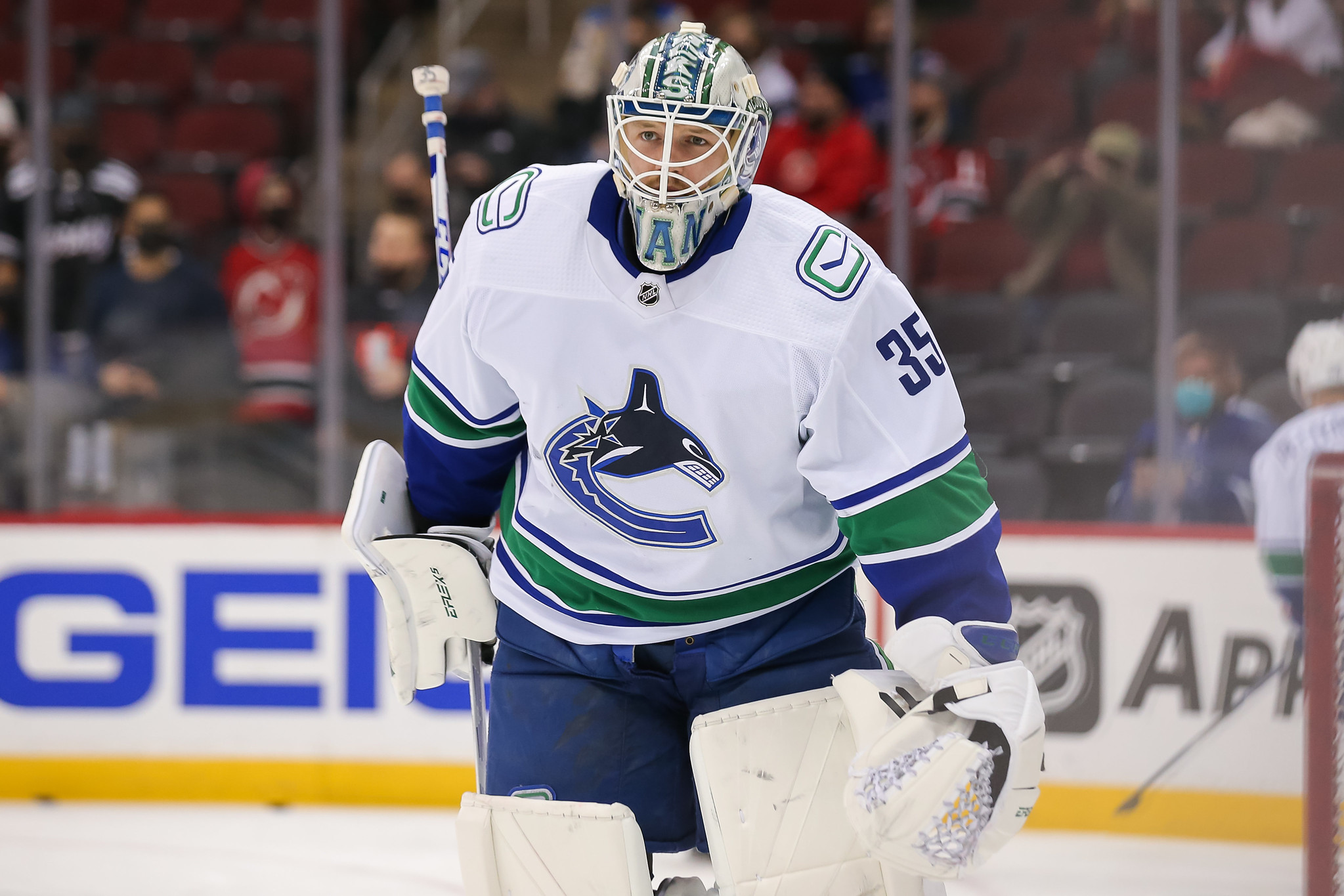 Goalie Gear Nerd on X: Love Thatcher Demko's new @goaliesonly gear on many  levels. The design itself masterfully incorporates the retro @Canucks logo  and iconic jersey stripes. The “Vancouver” type filling the