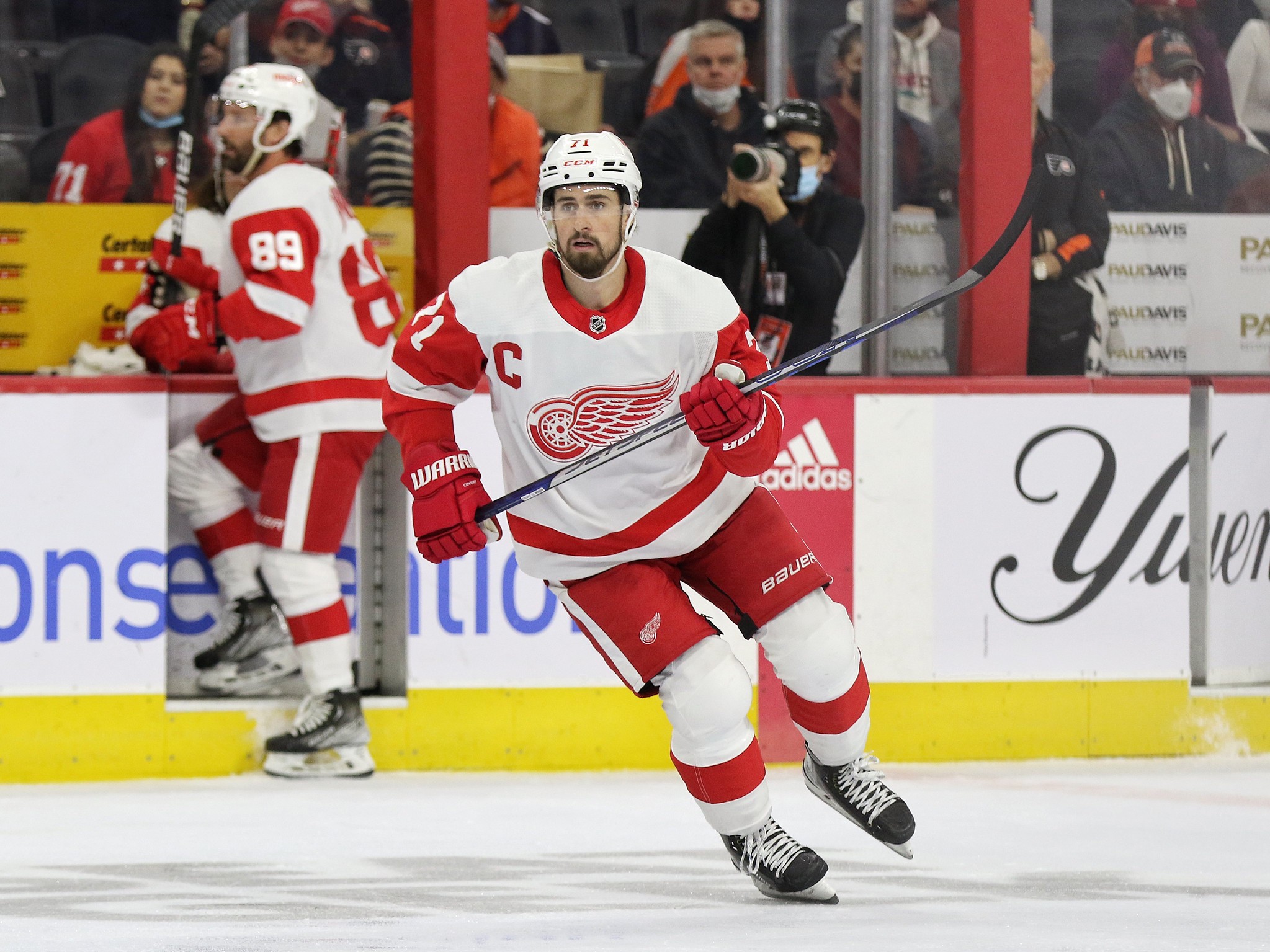 Moritz Seider of the Detroit Red Wings with his reverse retro jersey  News Photo - Getty Images