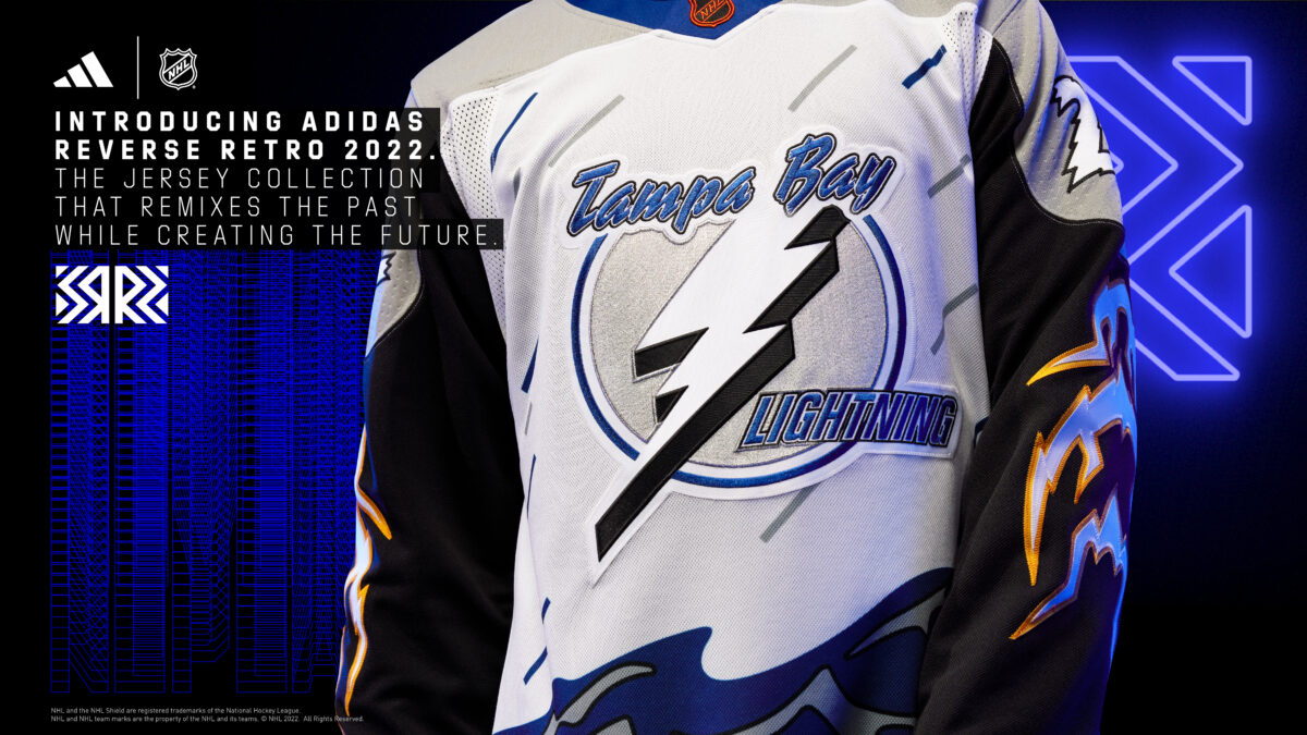 NHL on X: 25 years after their debut, the @TBLightning have brought back  their fan-favorite Storm jerseys with a fresh twist! ⚡ Who's rocking with  these #ReverseRetro threads??  / X