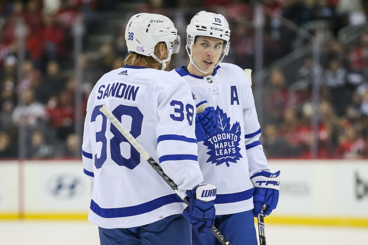 Mitch Marne and Rasmus Sandin Toronto Maple Leafs