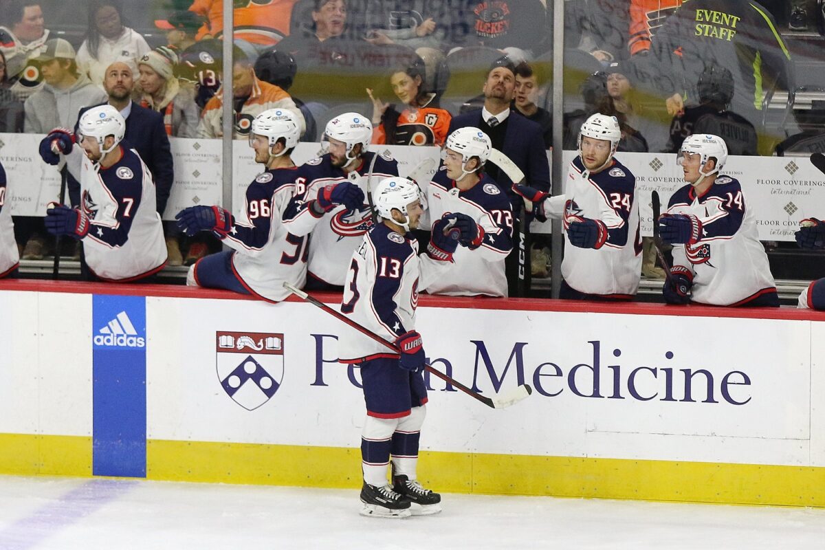 Columbus Blue Jackets Bench Celebrate