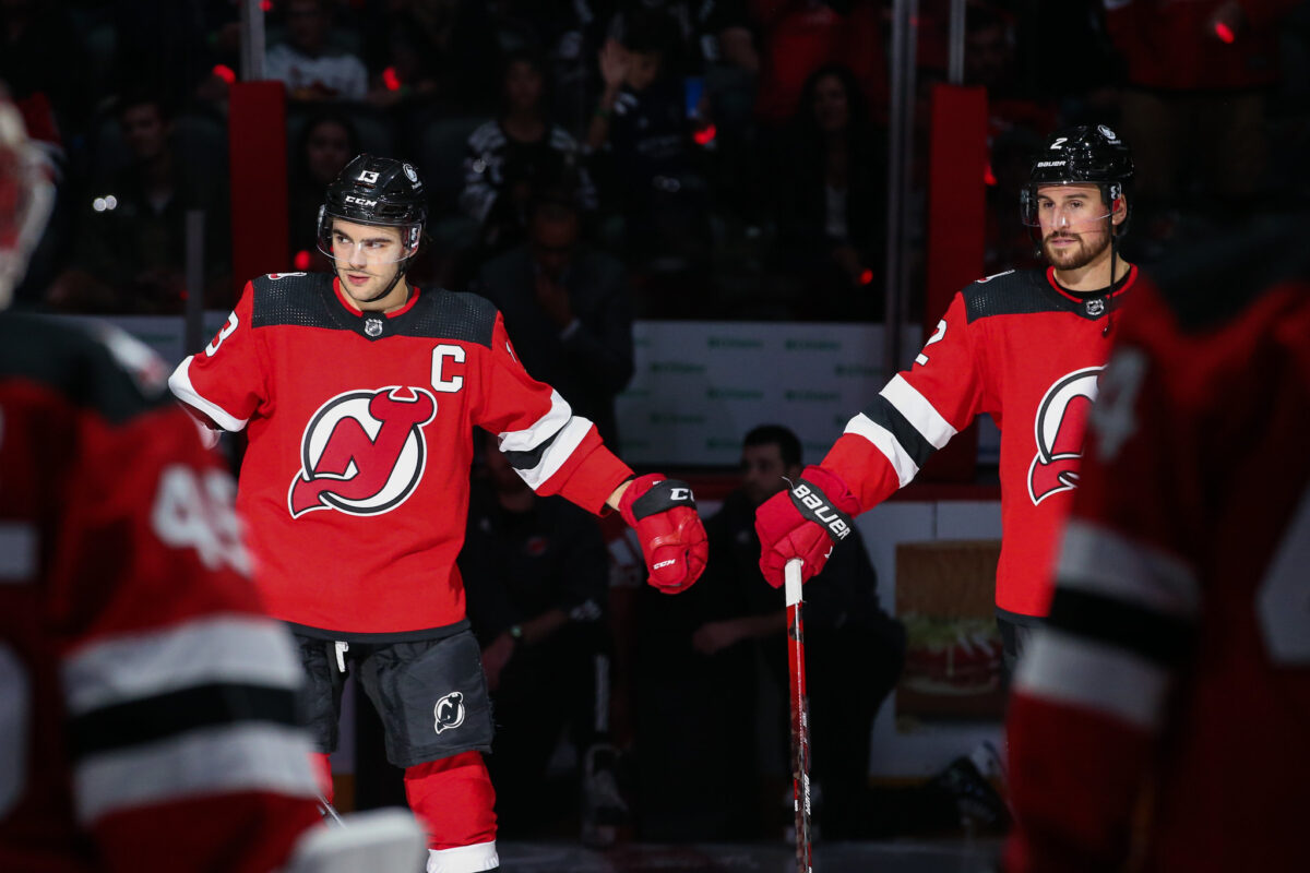 Nico Hischier Brendan Smith New Jersey Devils