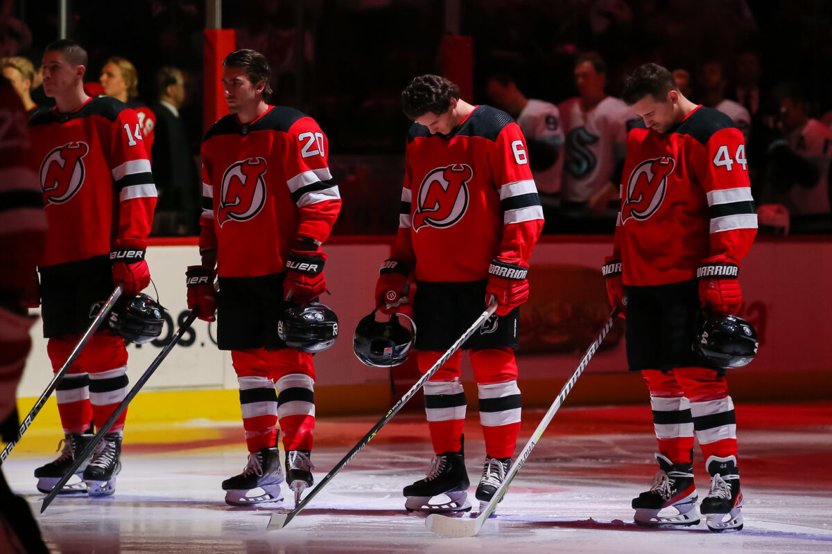 John Marino Michael McLeod Miles Wood New Jersey Devils