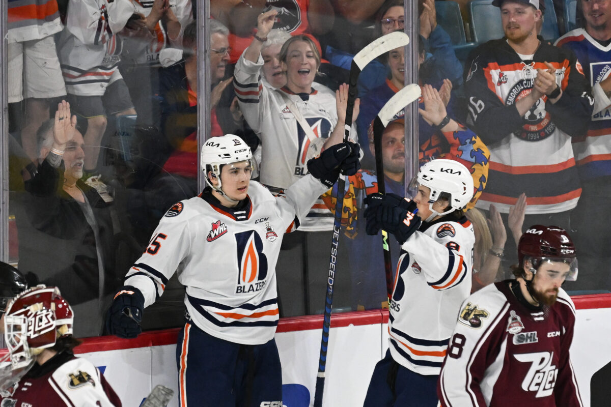 Potential Detroit Red Wings draft pick Connor Levis of the Kamloops Blazers