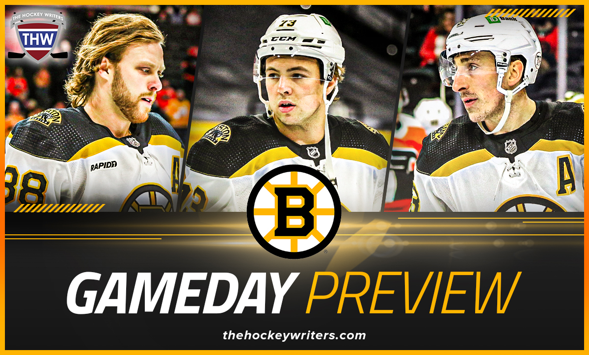Boston Bruins Gameday Preview Brad Marchand, David Pastrnak and Charlie McAvoy
