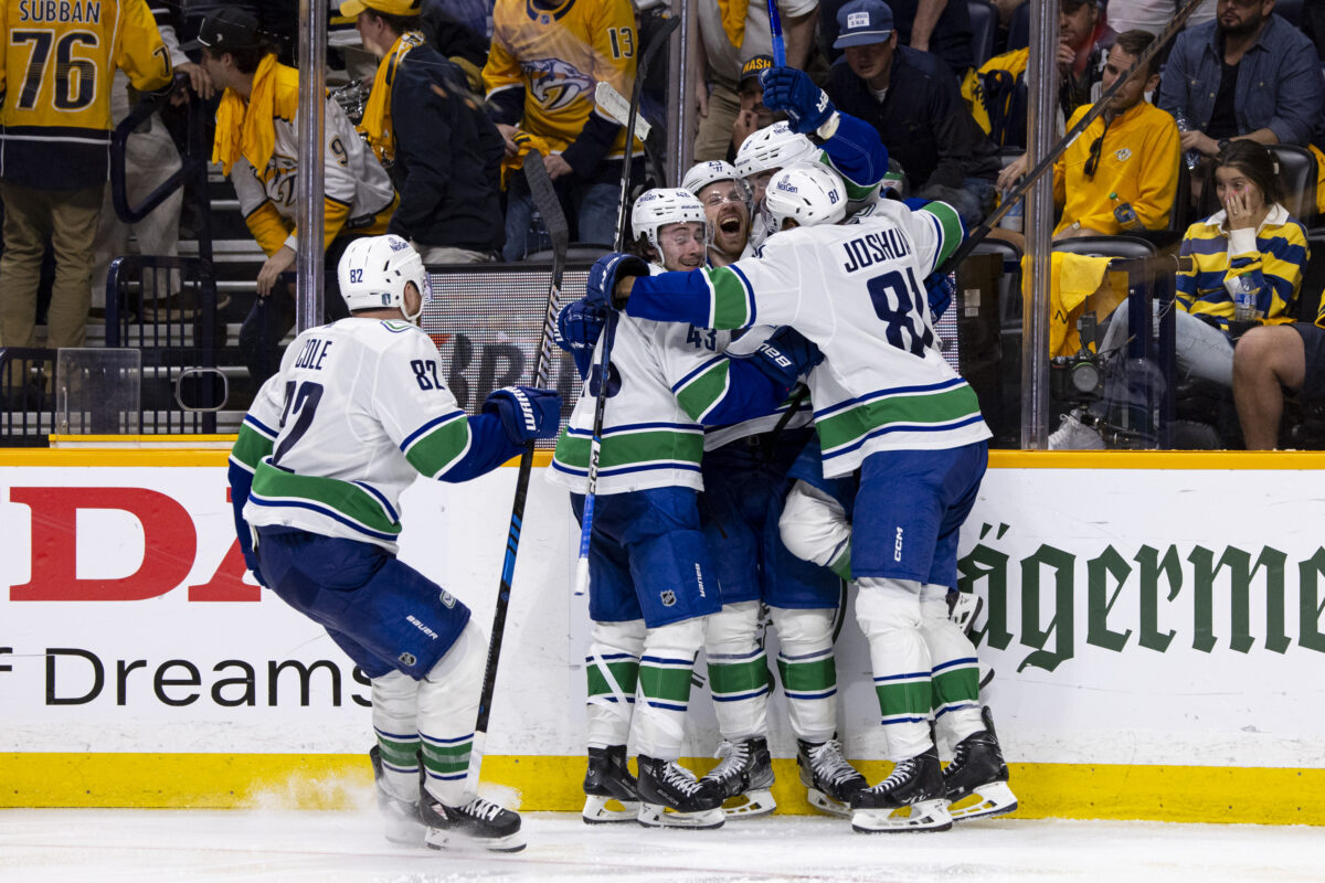 Elias Lindholm Canucks Celebration