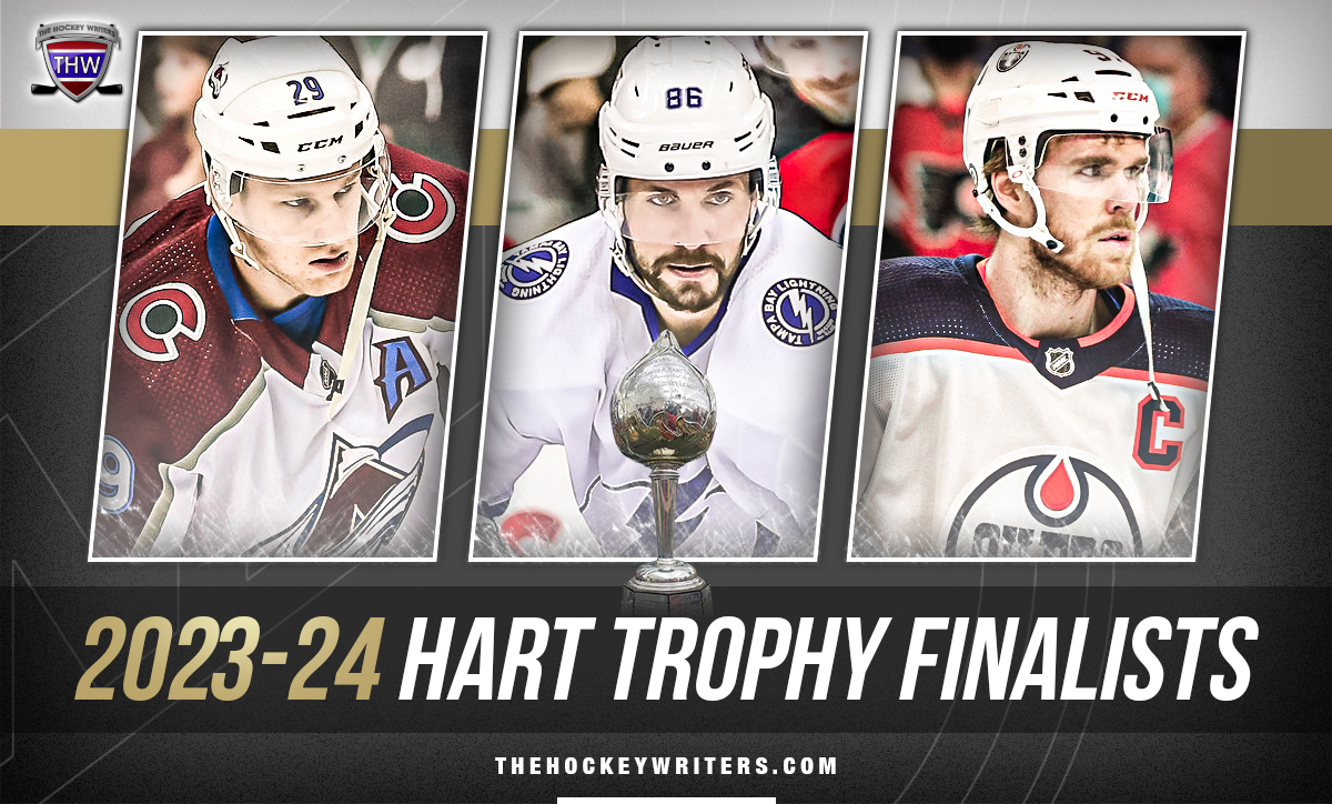 2023-24 Hart Trophy Finalists Nathan Mackinnon Nikita Kucherov Connor McDavid