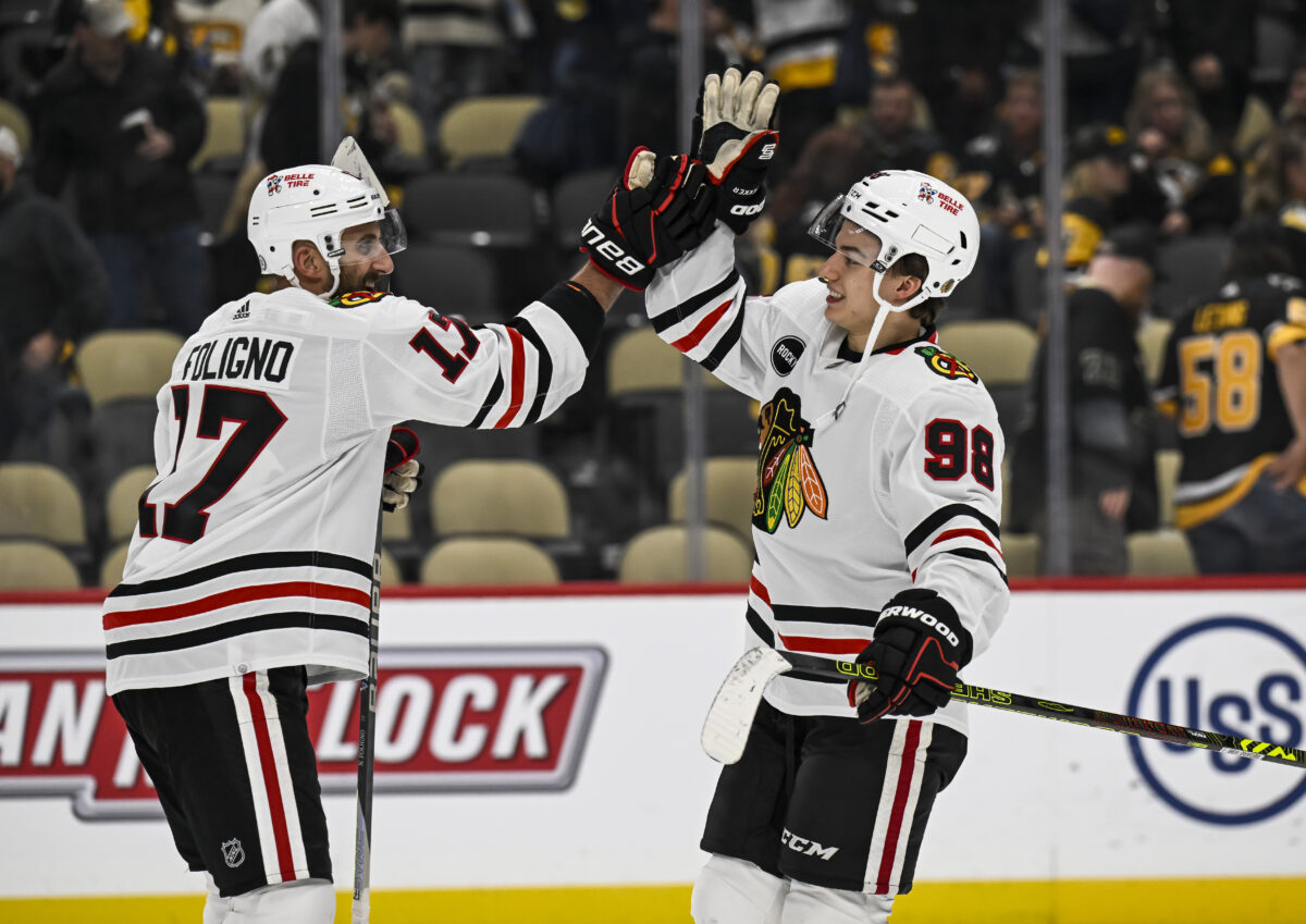 Connor Bedard Nick Foligno Chicago Blackhawks