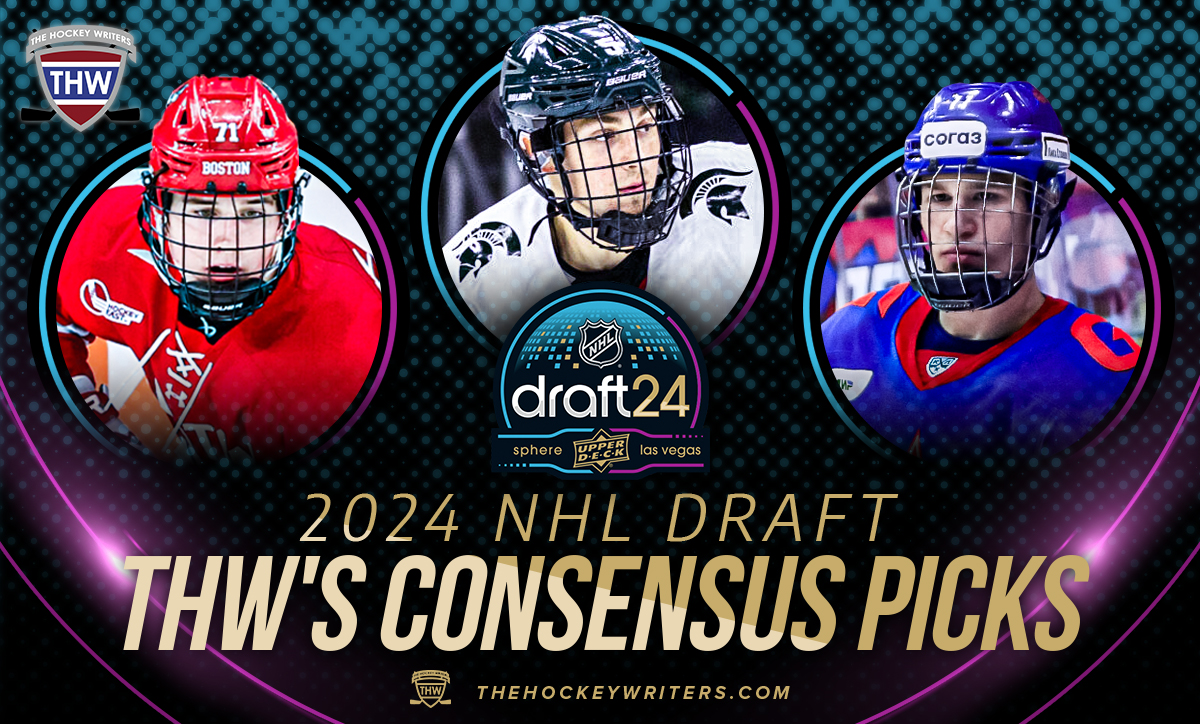 Macklin Celebrini, Ivan Demidov, and Artyom Levshunov 2024 NHL Entry Draft The Hockey Writer's Consensus