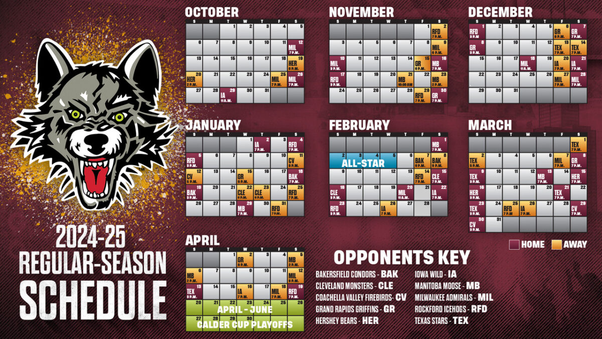 Chicago Wolves 2024-25 Schedule