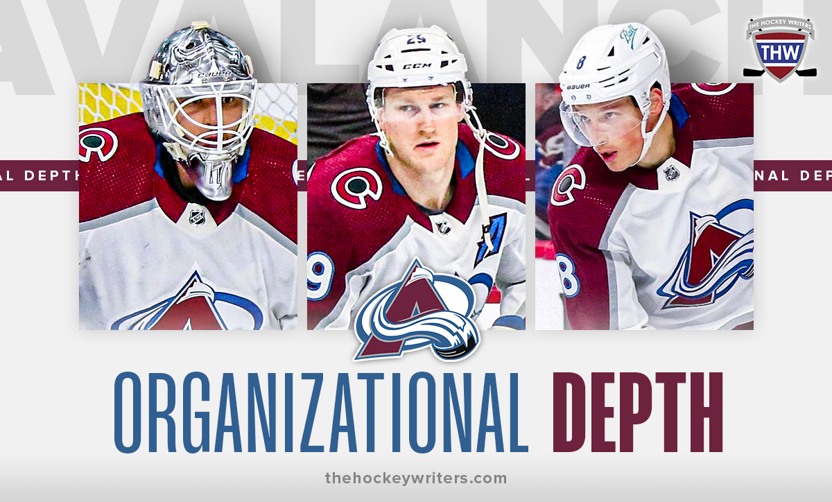 Nathan MacKinnon, Cale Makar and Alexandar Georgiev Colorado Avalanche Organizational Depth