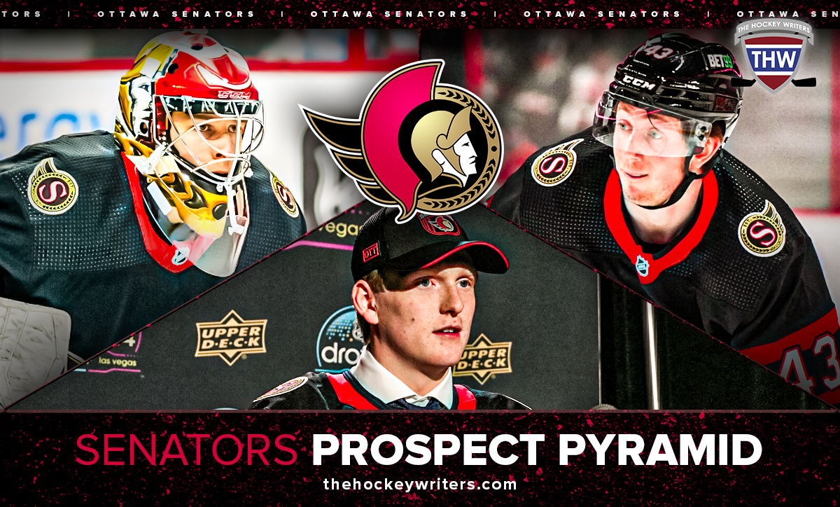 Ottawa Senators Prospect Pyramid Carter Yakemchuk, Tyler Kleven, and Mads Sogaard