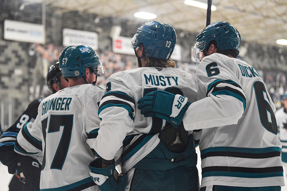 Quentin Musty Luke Grainger Sam Dickinson San Jose Sharks