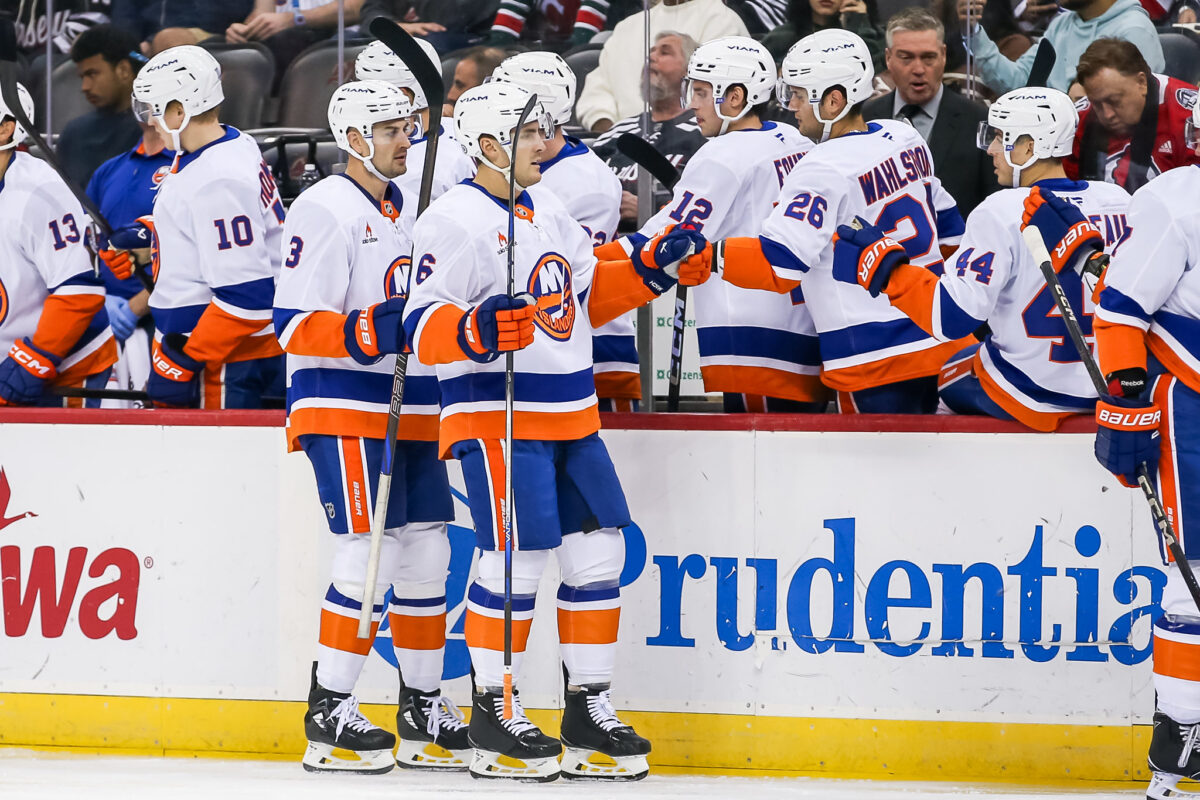 Adam Pelech Ryan Pulock New York Islanders Bench