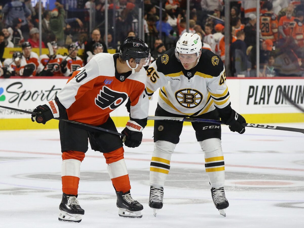 Bobby Brink Philadelphia Flyers Cole Koepke Boston Bruins