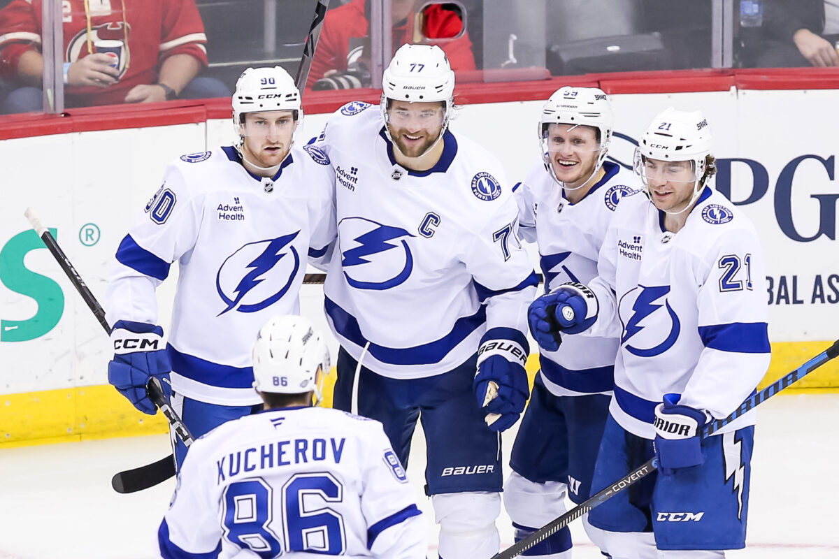 Brayden Point Jake Guentzel Janis Moser Victor Hedman Tampa Bay Lightning