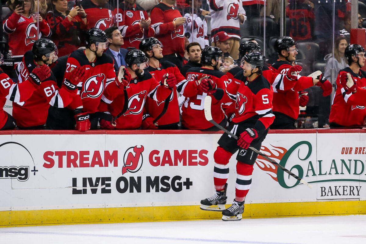 New Jersey Devils Bench Celebration