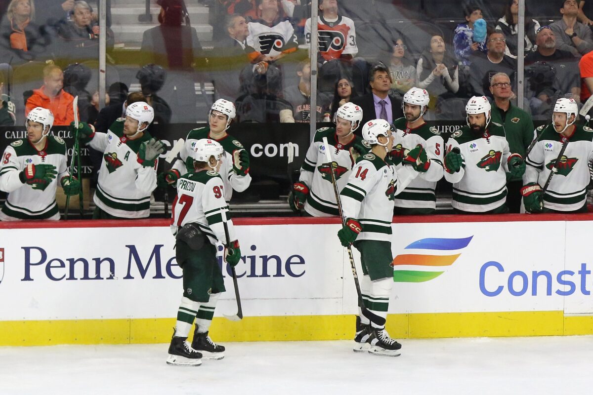 Minnesota Wild Bench Celebration