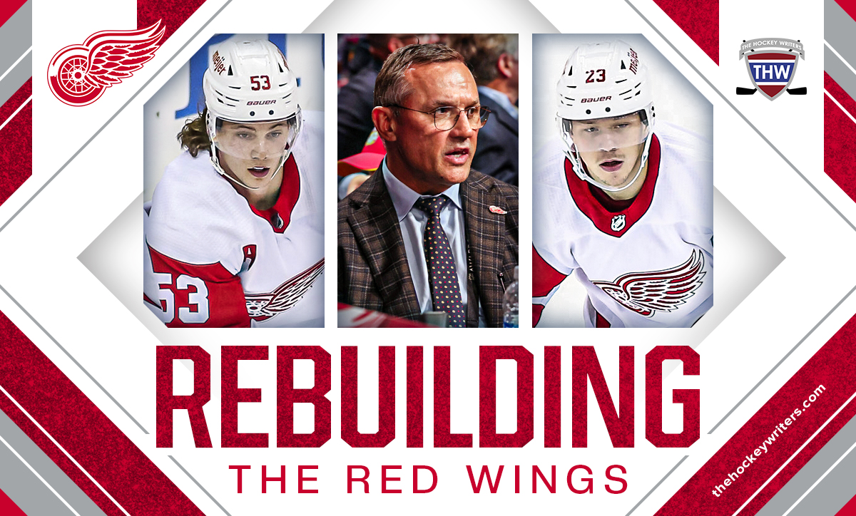 Moritz Seider, Steve Yzerman, and Lucas Raymond Rebuilding the Red Wings