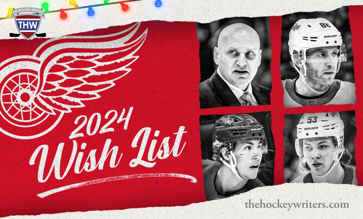 2024 Detroit Red Wings Wishlist Simon Edvinsson, Patrick Kane, Moritz Seider & Derek Lalonde