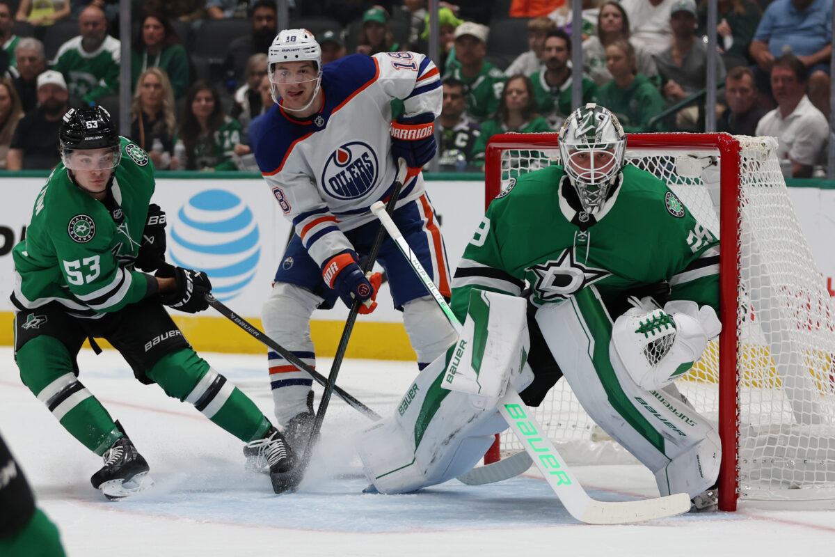 Zach Hyman Edmonton Oilers Wyatt Johnston Jake Oettinger Dallas Stars