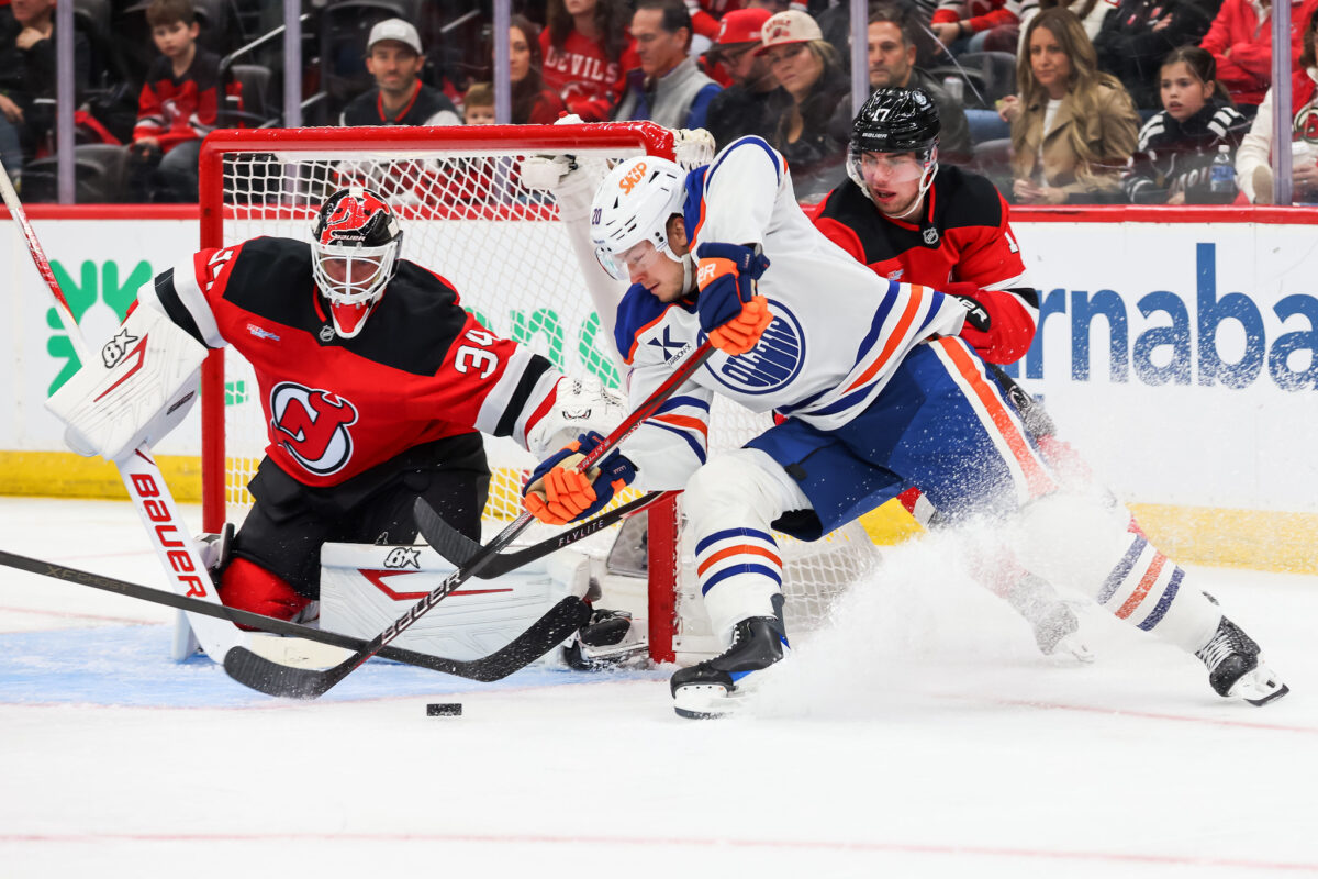 Jake Allen New Jersey Devils Curtis Lazar Edmonton Oilers