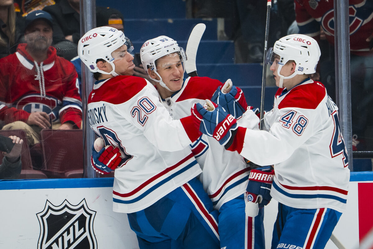 Juraj Slafkovsky Ivan Demidov Lane Hutson Montreal Canadiens