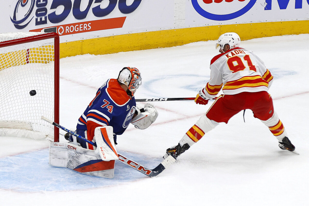 Nazem Kadri Calgary Flames Stuart Skinner Edmonton Oilers
