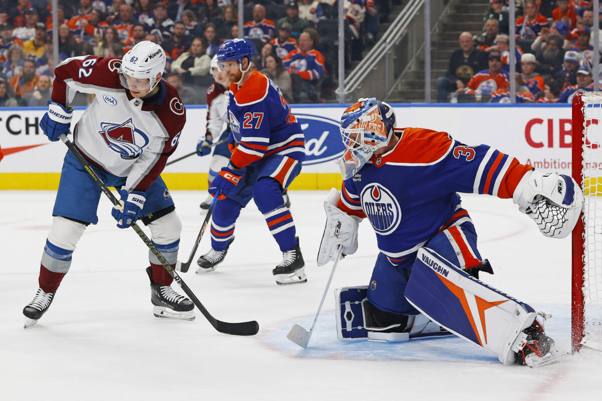 Calvin Pickard Edmonton Oilers Artturi Lehkonen Colorado Avalanche